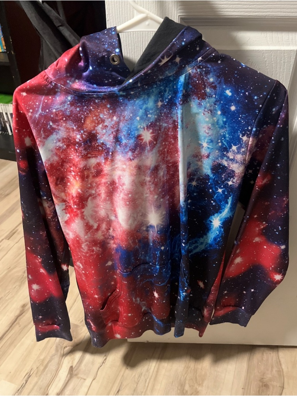 Galaxy Print Hoodie - pink & Blue Space Design